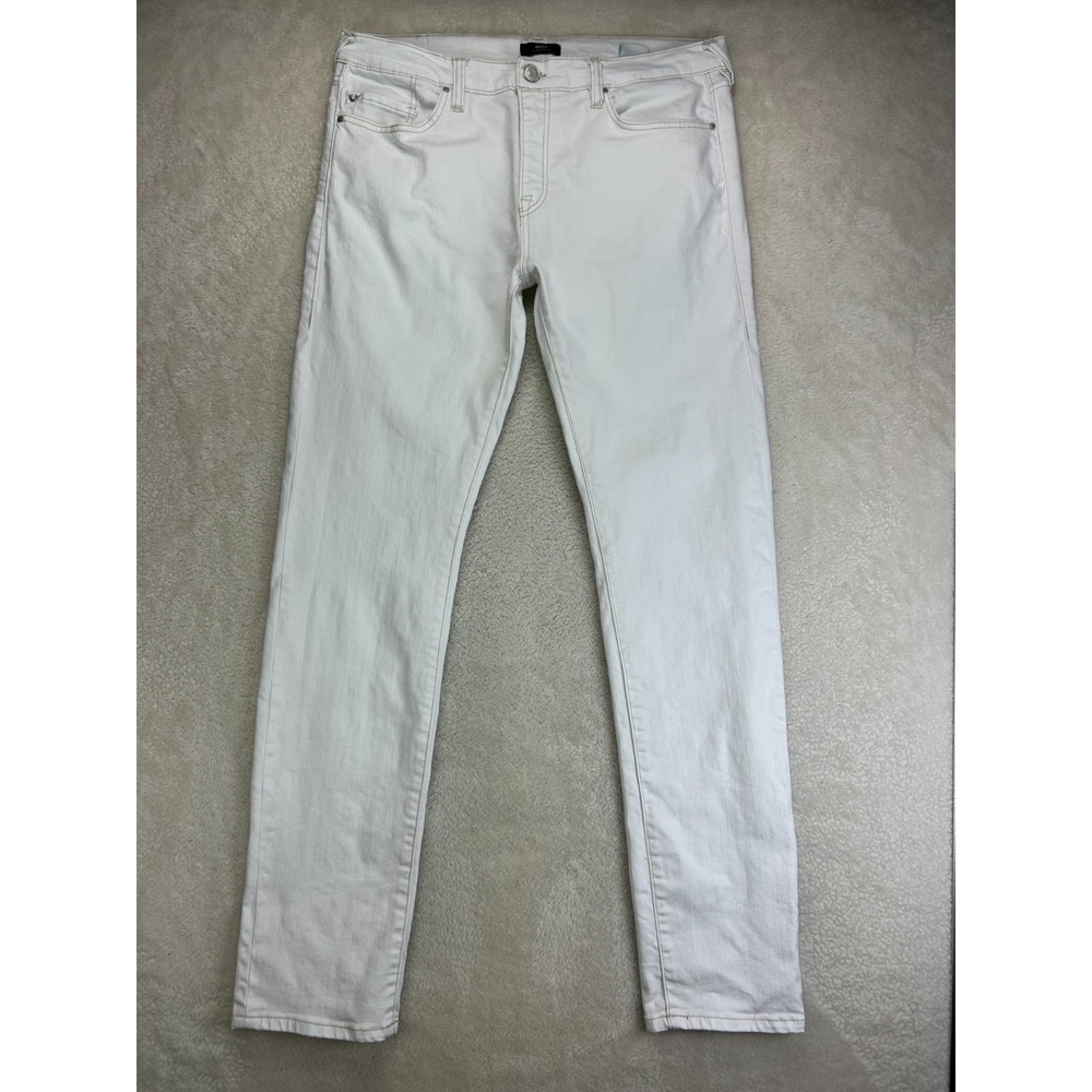 NWT True Religion Rocco Skinny Jeans Mens 33 White Relaxed Fit Stretch "Read"